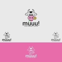 muuu logotyp formgivningsmall vektor