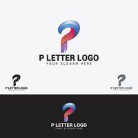 p leeter logo design template vektor