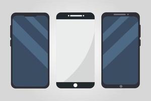 Smartphone-Mockup-Sammlung mit leerem Bildschirm vektor