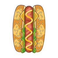 leckeres Hot Dog Fast Food Symbol vektor