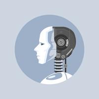 Artificiell intelligens Robot Style Vector Illustration
