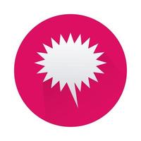 Sprachblase im rosa Kreis isolierte Ikone vektor