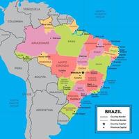 detaljerad Brasilien Karta med provins vektor