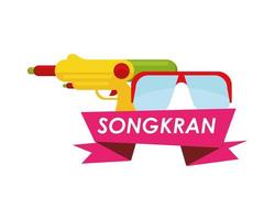 Songkran Festivalband mit Schutzbrille und Wasserpistole vektor