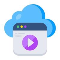 Bearbeitbare Designikone des Cloud-Videos vektor