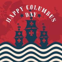 fartyg för glad columbus dag firande vektor