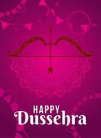 Happy Dussehra Design mit Pfeil und Bogen vektor