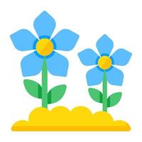 en skön design ikon av växande blommor vektor