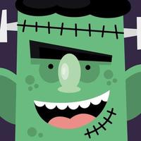 Halloween Cartoon grünes Monster vektor
