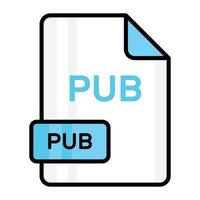 ett Fantastisk vektor ikon av pub fil, redigerbar design
