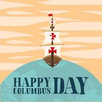 Schiff für glückliche Columbus-Tagesfeier vektor