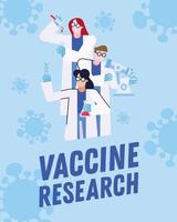 Forschungsdesign für Coronavirus-Impfstoffe mit Chemikern vektor