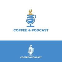 Kaffee Podcast Logo Design isoliert auf Weiß Hintergrund vektor