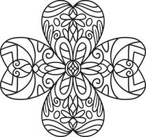Heilige Patricks Tag Kleeblatt Mandala isoliert vektor