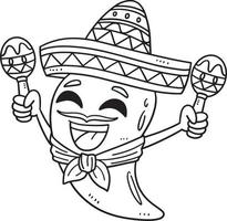 cinco de Mayo Jalapeno mit Sombrero isoliert vektor