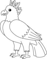 Harpyie Adler Tier isoliert Färbung Seite zum Kinder vektor
