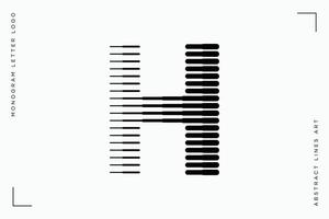 monogram brev h abstrakt modern rader konst logotyp vektor