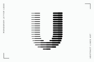 monogram brev u abstrakt modern rader konst logotyp vektor
