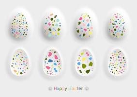 vårfärgade påsk ägg uppsättning. vektor illustration.