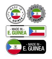 einstellen von gemacht im äquatorial Guinea Etiketten, Logo, äquatorial Guinea Flagge, äquatorial Guinea Produkt Emblem vektor