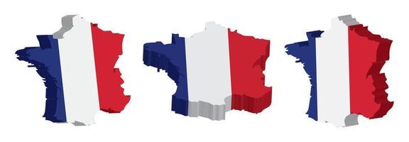 realistisch 3d Karte von Frankreich Vektor Design Vorlage