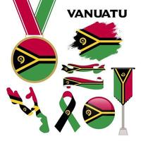element samling med de flagga av vanuatu design mall vektor
