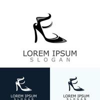 kvinnor skor logotyp design hög häl mode ikon mall vektor för företag Lagra