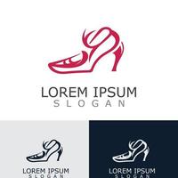 Frauen Schuhe Logo Design hoch Hacke Mode Symbol Vorlage Vektor zum Geschäft Geschäft