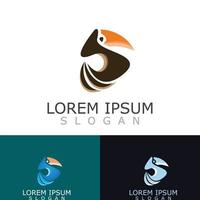toucan enkel logotyp design bild fågel vektor illustration