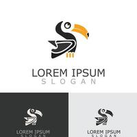 toucan enkel logotyp design bild fågel vektor illustration