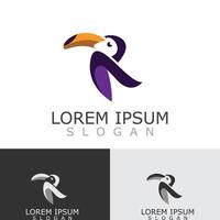 Tukan einfach Logo Design Bild Vogel Vektor Illustration