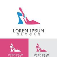 Frauen Schuhe Logo Design hoch Hacke Mode Symbol Vorlage Vektor zum Geschäft Geschäft