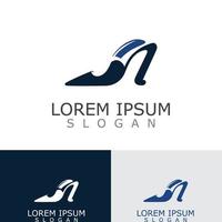 Frauen Schuhe Logo Design hoch Hacke Mode Symbol Vorlage Vektor zum Geschäft Geschäft