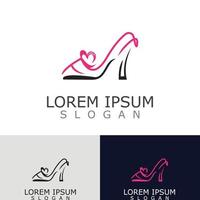 Frauen Schuhe Logo Design hoch Hacke Mode Symbol Vorlage Vektor zum Geschäft Geschäft