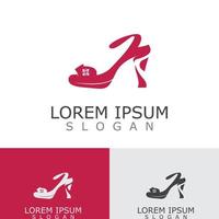 Frauen Schuhe Logo Design hoch Hacke Mode Symbol Vorlage Vektor zum Geschäft Geschäft