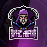 Wizard maskot esport logotypdesign vektor