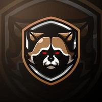 Waschbär Maskottchen esport Logo-Design vektor