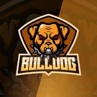 bulldogge maskottchen esport logo design vektor