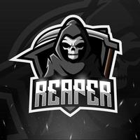 Reaper-Maskottchen-Esport-Logo-Design vektor