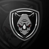 nashorn-maskottchen-esport-logo-design vektor