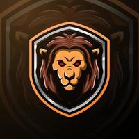 lejon maskot esport logotypdesign vektor