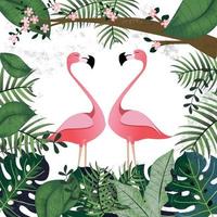 Flamingoliebhaber im rosa tropischen Dschungel vektor