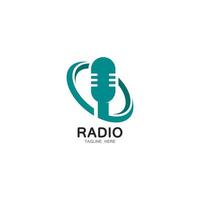 radio logotyp mall vektor ikon illustration