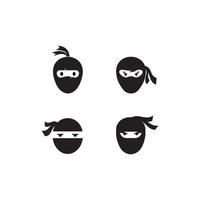 ninja krigare ikon. enkel svart ninja huvud logotyp illustration vektor