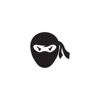 Ninja-Krieger-Symbol. einfache schwarze ninjakopf-logoillustration vektor