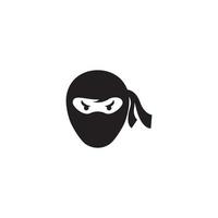 ninja krigare ikon. enkel svart ninja huvud logotyp illustration vektor