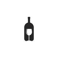 Flasche und Glas Logo Vektor Symbol Illustration