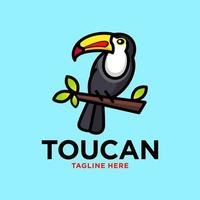 tropisch Tukan Vogel Maskottchen Logo Vorlage vektor