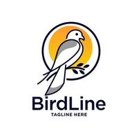 einfach wild Vogel Linie Logo Design vektor