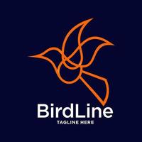 einfach wild Vogel Linie Logo Design vektor